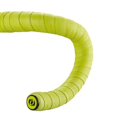 Punho de guiador de bicicleta com fita antiderrapante amarela texturizada