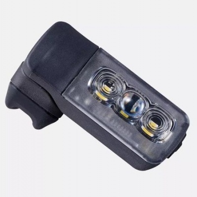 Lanterna de bicicleta preta com três LEDs