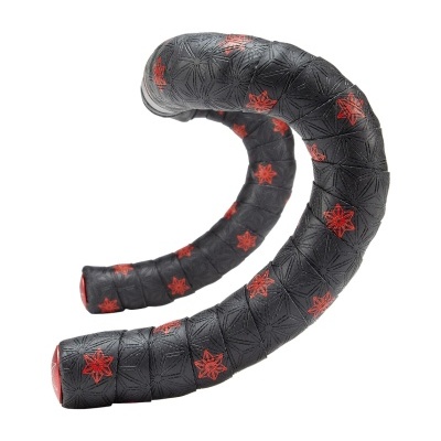 Fita de guiador preta com estrelas vermelhas