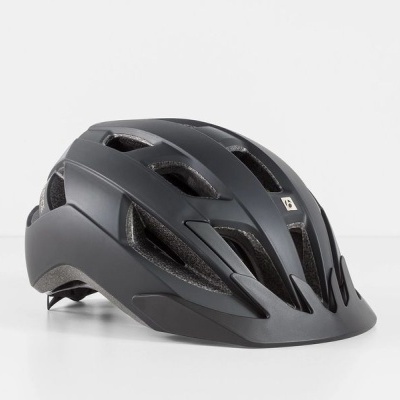 Capacete de ciclismo preto fosco com várias aberturas de ventilação