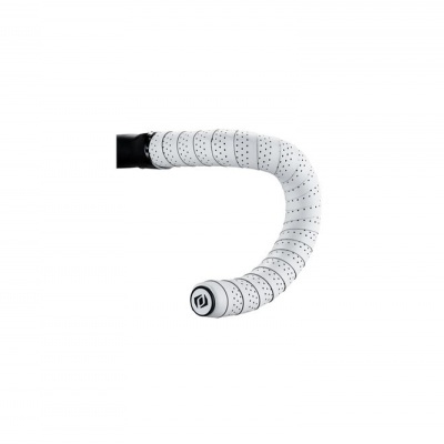 Punho de guiador de bicicleta branco com pontos pretos