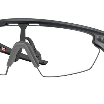 Óculos de proteção desportivos com armação preta e lentes transparentes