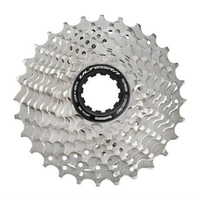 Cassete de bicicleta Shimano Ultegra metálico prateado com anel central preto