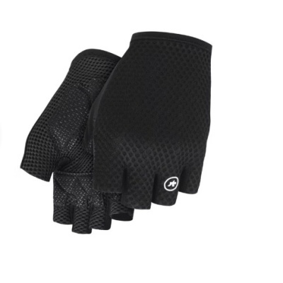 Luvas ciclismo pretas de meio dedo em tecido respirável com reforço antiderrapante e logótipo branco