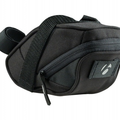 Bolsa preta para bicicleta com fecho zip e tiras de fixação em velcro