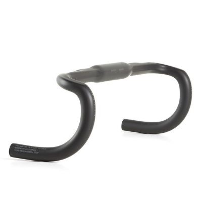 Guiador preto mate para bicicleta de estrada com texto branco