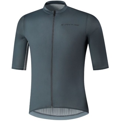 Camisola ciclismo cinzenta com fecho frontal e texto R PHYRE no peito