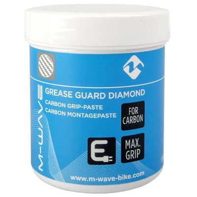 Frasco de pasta para carbono M-WAVE GREASE GUARD DIAMOND azul e branco