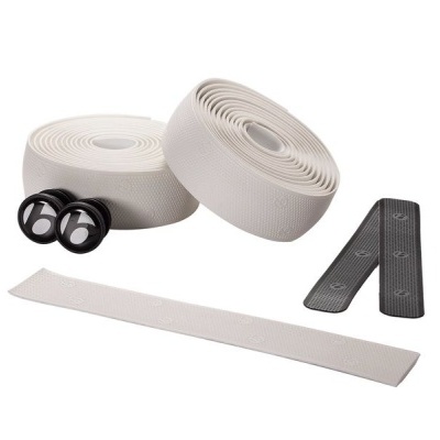 Kit de fita para guiador de bicicleta branca com acessórios pretos