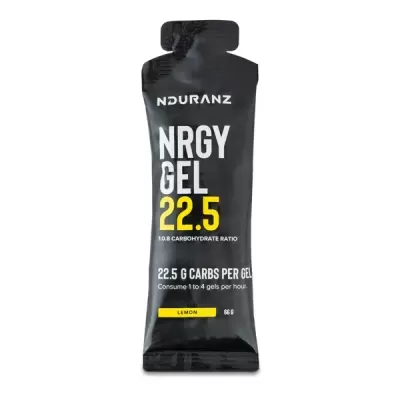 Gel energético Nduranz NRGY GEL 22.5 sabor limão em embalagem preta