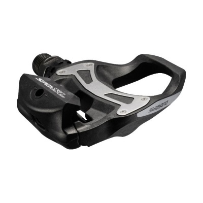 Pedal de bicicleta Shimano 105 preto e cinza metálico