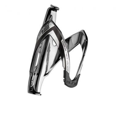 Suporte para garrafa de bicicleta preto e prateado com texto custom ice carbon