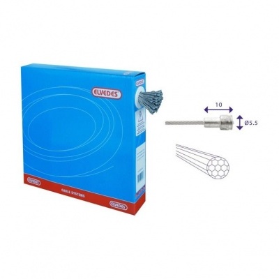 Cabo de aço trançado com ponta metálica e embalagem azul da marca ELVEDES