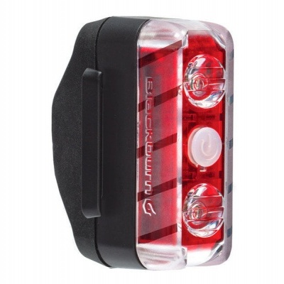 Luz traseira para bicicleta preta e vermelha com lente transparente