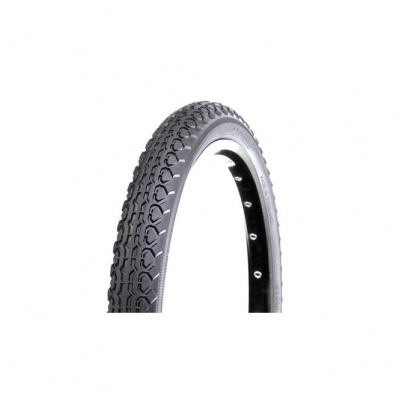 Pneu de bicicleta preto com padrão ondulado sobre fundo branco