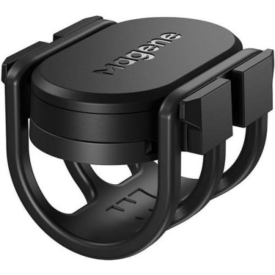 Dispositivo preto compacto em plástico com a palavra Madgene