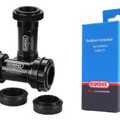 Suporte de movimento central preto ELVEDES com embalagem azul