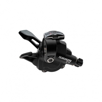 Selector de mudanças para bicicleta preto com texto SRAM X4