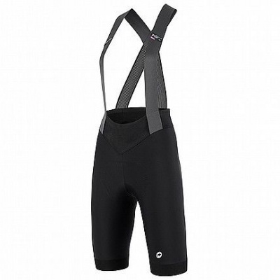 Calções de ciclismo pretos com alças ajustáveis e logotipo branco