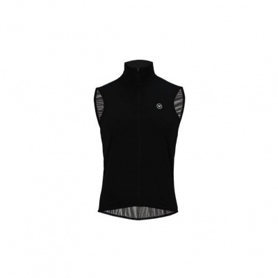 Colete desportivo preto sem mangas com fecho frontal
