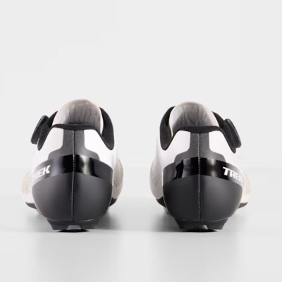 Sapatilhas ciclismo Trek brancas e pretas vista de trás