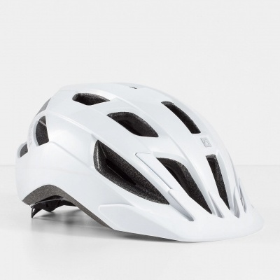 Capacete de ciclismo branco com viseira e ventilação