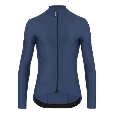 Casaco ciclismo azul escuro com fecho zip preto