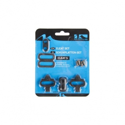 Conjunto de calços para pedais M-WAVE em embalagem azul e preta