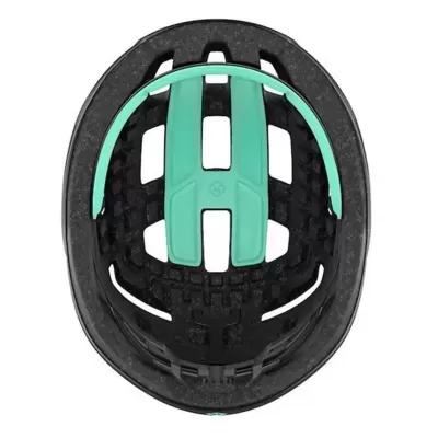 Interior de capacete de proteção para ciclismo preto com almofadas verdes