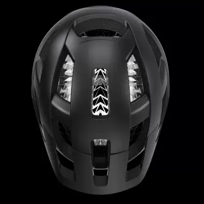 Capacete de bicicleta preto com aberturas de ventilação