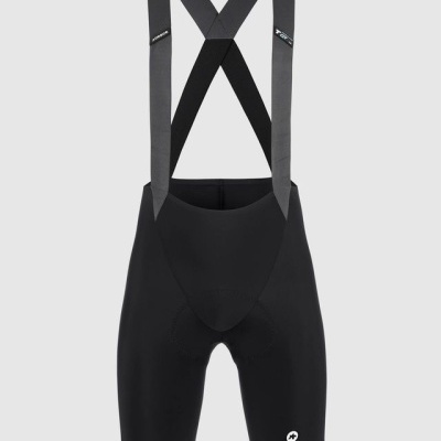 Calções de ciclismo pretos com alças cinzentas cruzadas
