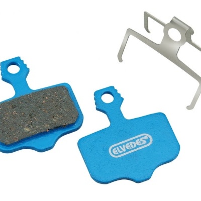 Pastilhas de travão para bicicleta Elvedes com suportes azuis e mola metálica