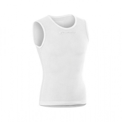 Camisola branca sem mangas com padrão texturizado