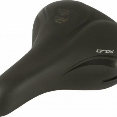 Selim de bicicleta preto com inscrição GTS na lateral