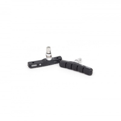 Par de calços de travão de bicicleta pretos com parafusos prateados