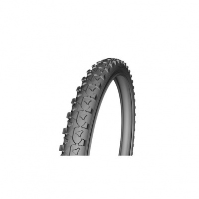 Pneu preto de bicicleta todo-o-terreno com padrão agressivo