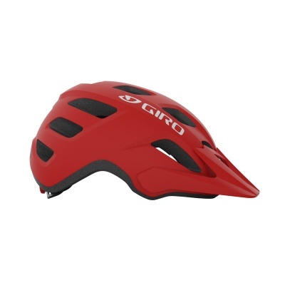 Capacete de ciclismo vermelho GIRO com ventilação e detalhes pretos