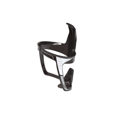 Suporte para garrafa de bicicleta preto com detalhes cinza