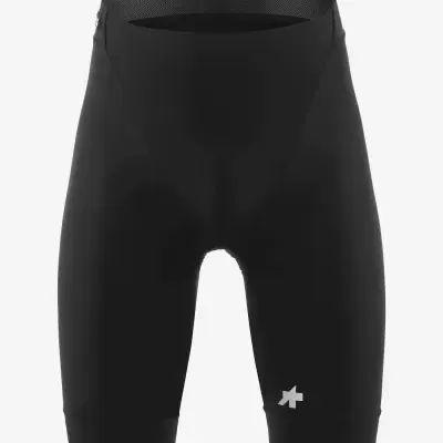 Calções de ciclismo pretos com logo branca na perna direita