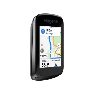 Computador de bicicleta Magene preto com ecrã a cores e navegação por GPS