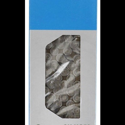 Embalagem azul e branca com corrente de bicicleta Shimano CN-HG53