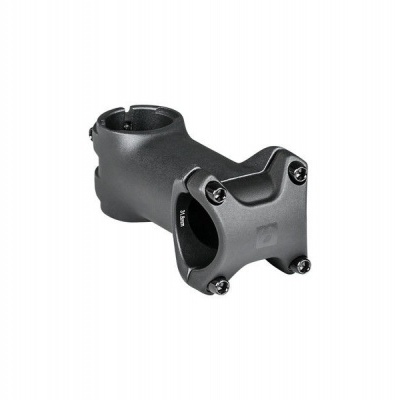 Suporte de guiador de bicicleta preto em metal com quatro parafusos