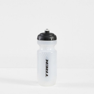 Garrafa de plástico branca TREK com tampa preta