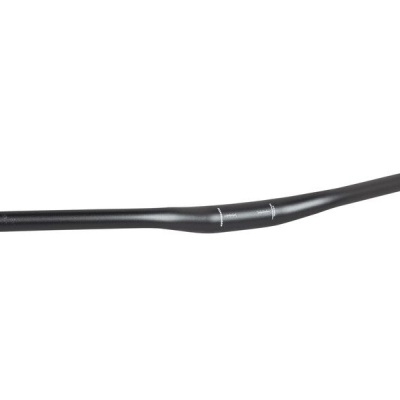 Guiador de bicicleta preto com marcações brancas