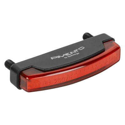 Luz traseira para bicicleta preta com lente vermelha e parafusos