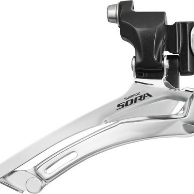 Desviador Shimano Sora prateado e preto para bicicletas