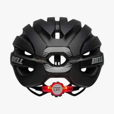 Capacete de ciclismo preto com luz traseira LED