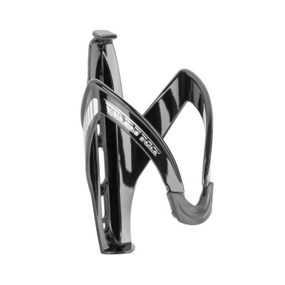 Suporte para garrafa de bicicleta preto com texto branco