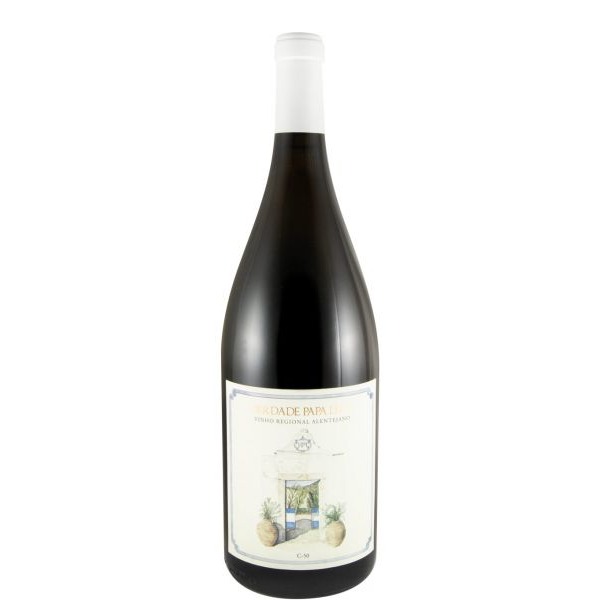 Herdade Papa Leite C50 branco 1,5L 2024 Garrafa de vinho com rótulo branco e cápsula branca