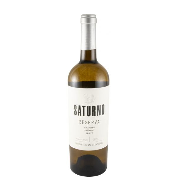 Saturno Reserva branco 2021 Garrafa de vinho branco Saturno Reserva com rótulo branco